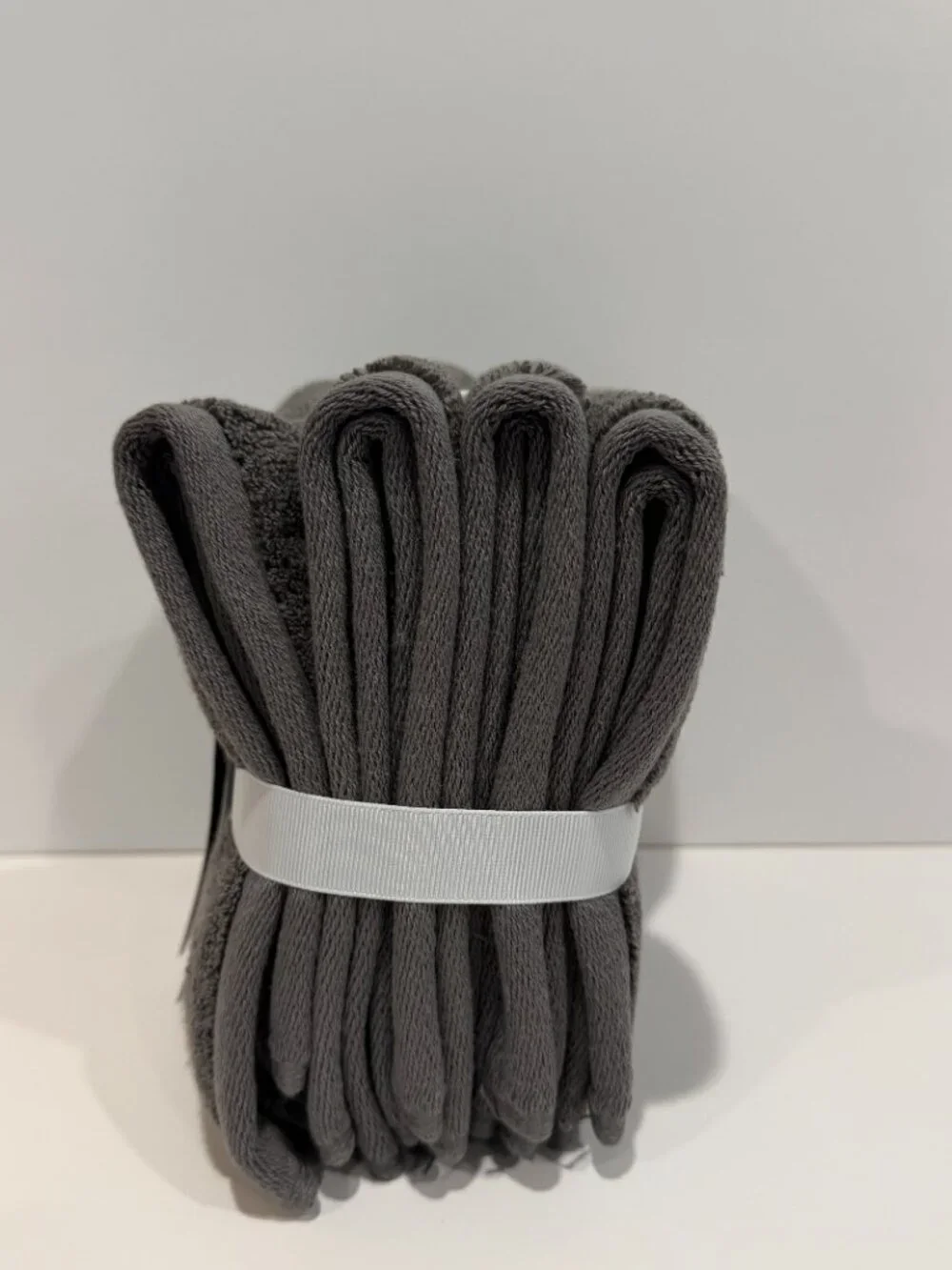 Brooks Brothers Washcloths Set of 4 Charcoal Gray Zero Twist Solucell 13x13